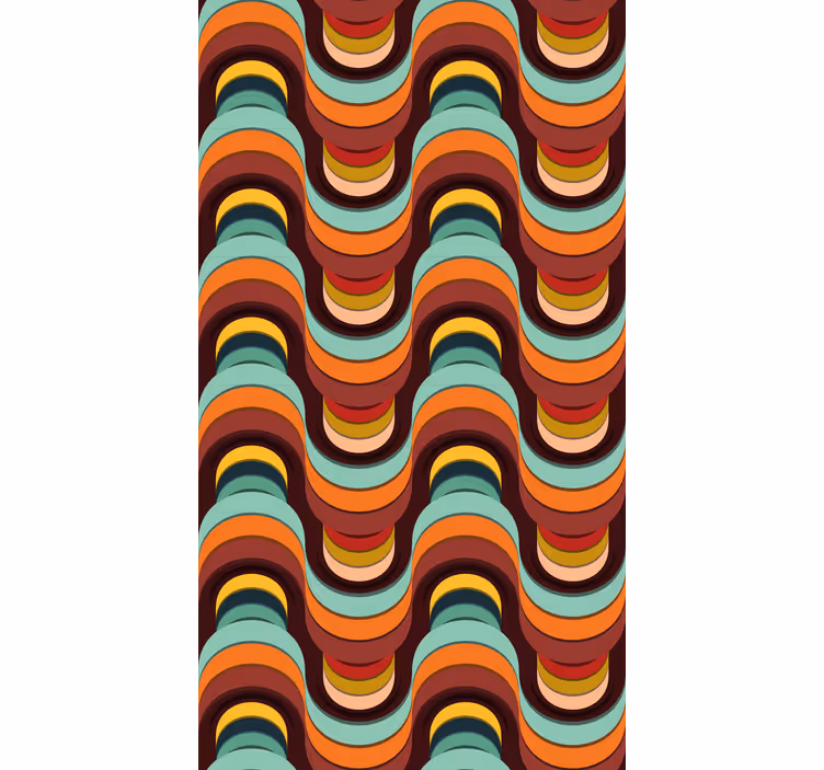 Estore de rolo vintage padrão de onda retrô - TenStickers