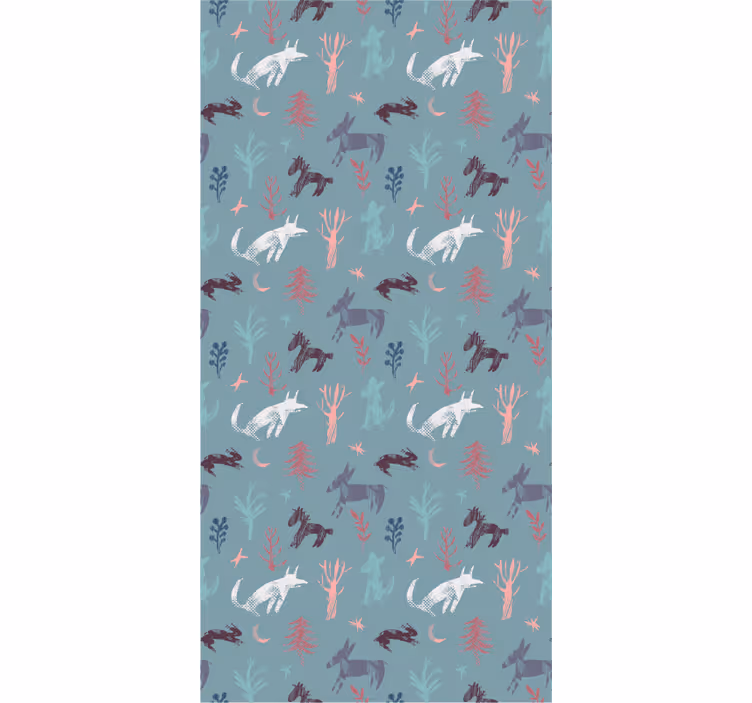 Estores de rolo de animais motivo de animais da floresta - TenStickers