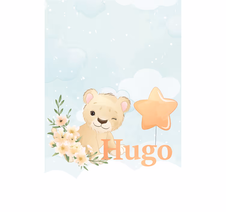 Estore de rolo quarto de bebé filhote de leão personalizado - TenStickers
