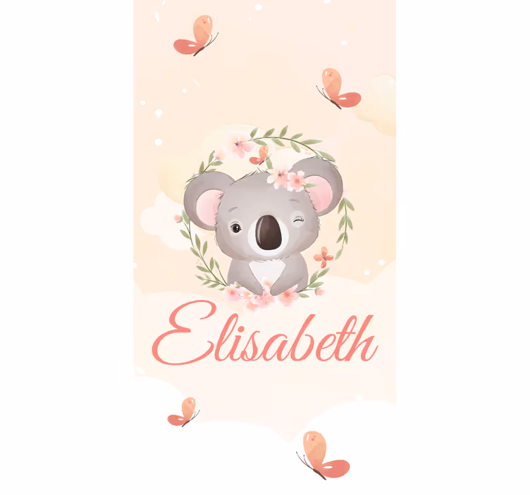 Estore de rolo infantil koala bebê com nome - TenStickers