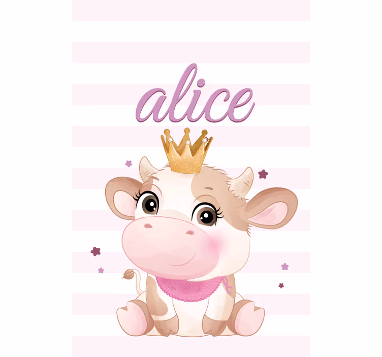 Vaca fofa para menina com cego de berçário - TenStickers