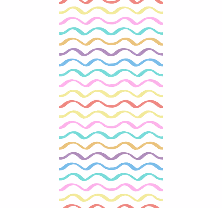 Estore de rolo infantil linhas onduladas coloridas - TenStickers
