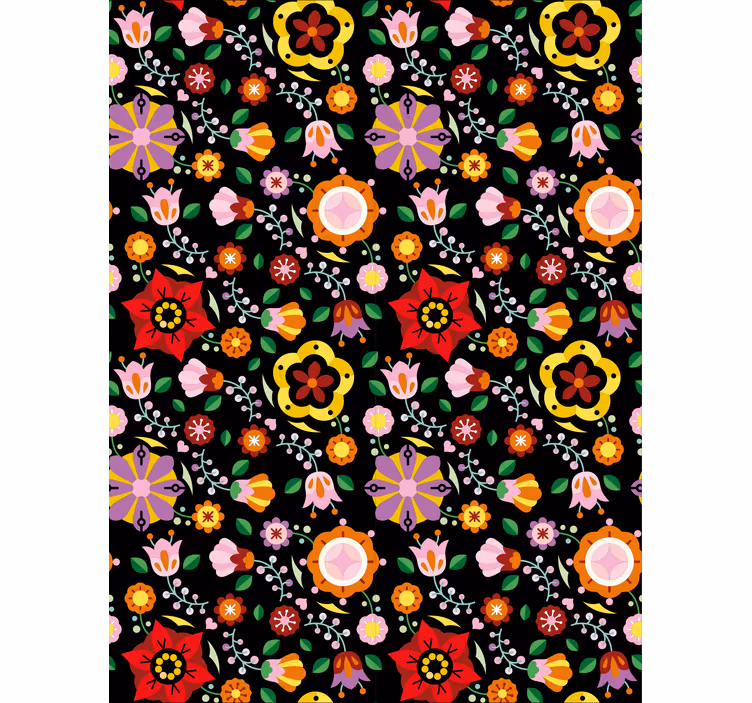 Estore de rolo florais tema colorido animado - TenStickers