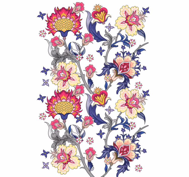 Estore de rolo florais arranjo floral vibrante - TenStickers