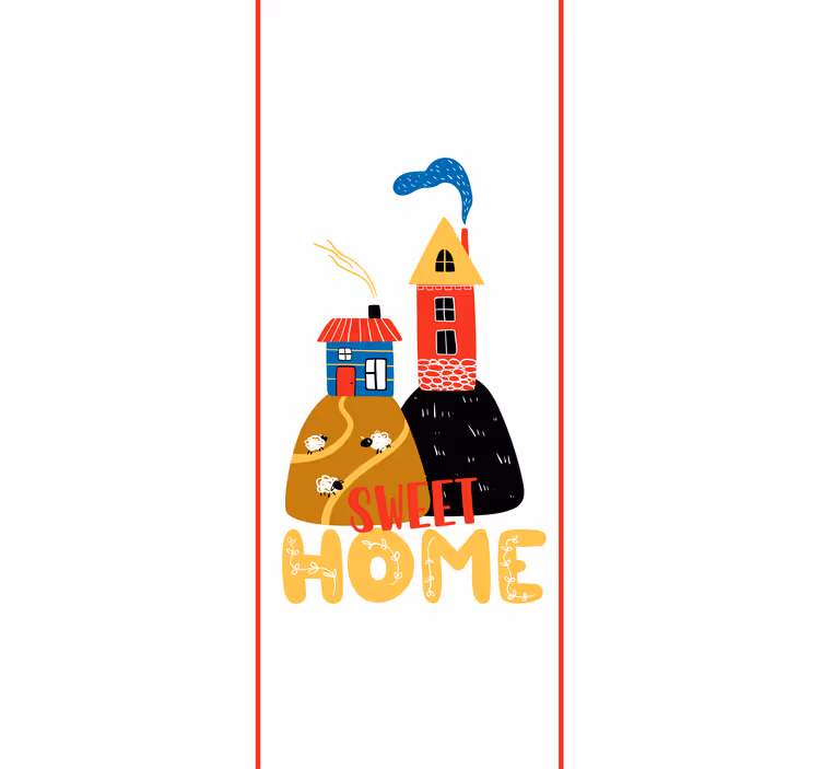 Estore de rolo com frases ilustração de casa encantadora - TenStickers