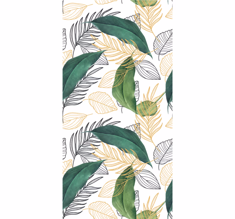 Estore de rolo flores e plantas folhas verdes exuberantes - TenStickers