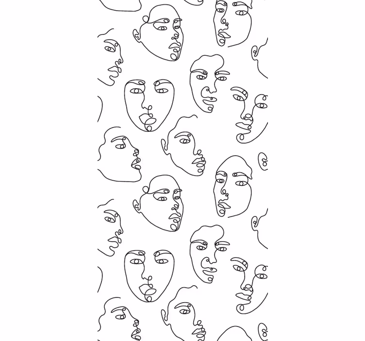 Estore de rolo original contornos de rostos artísticos - TenStickers