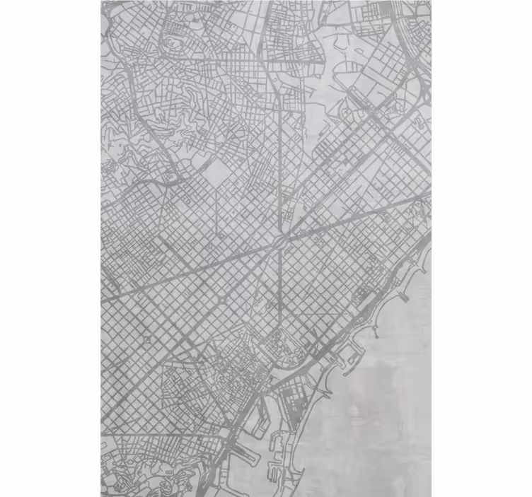 Estore de rolo do mapa mundial padrão de mapa da cidade - TenStickers
