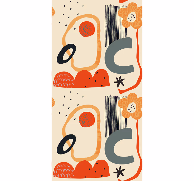 Estor composição floral abstrata - TenStickers