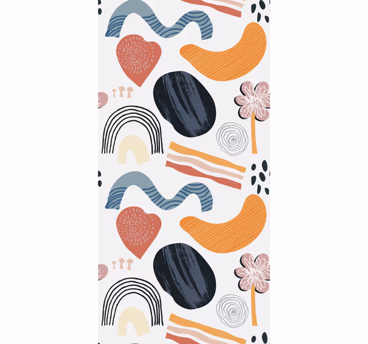 Estore de rolo com desenhos formas abstratas em pastel - TenStickers