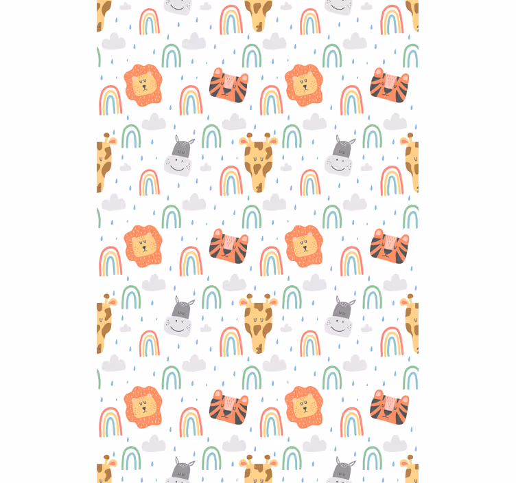 Animais pastel fofos e arco-íris cegos - TenStickers