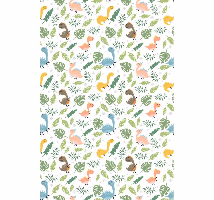 Estore de rolo dinossauros padrão tropical de dinossauro - TenStickers
