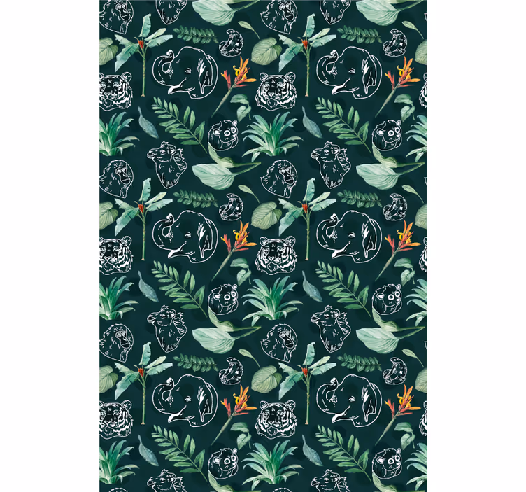 Estores de rolo de animais desenho animal floral - TenStickers