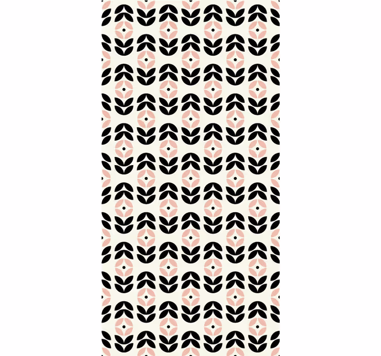 Estore de rolo florais repetição geométrica bege - TenStickers