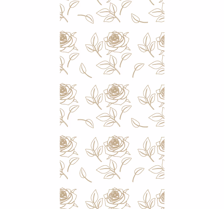 Estore de rolo flores e plantas padrão de rosas delicadas - TenStickers