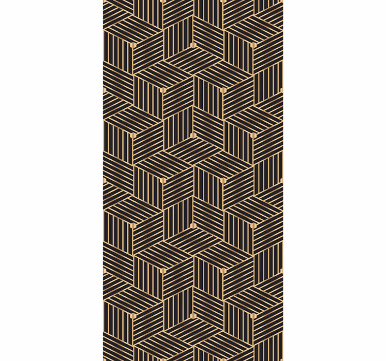 Cortina elegante com padrão geométrico dourado deco - TenStickers