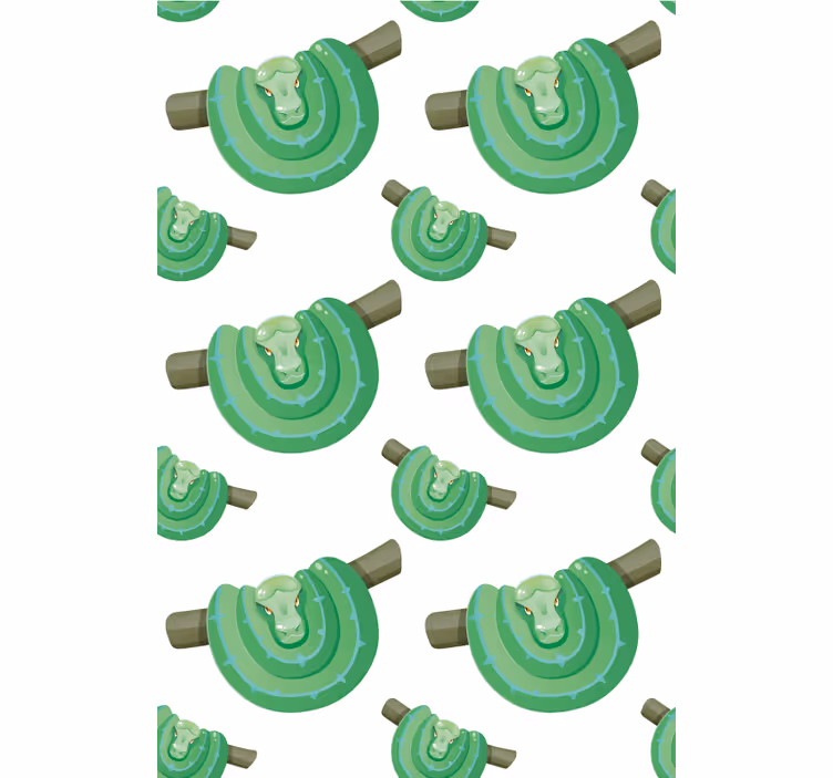 Estore de rolo animais variados desenho de cobra verde - TenStickers