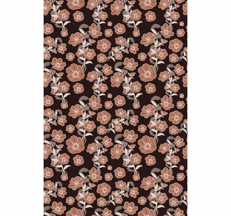Estore de rolo florais padrão escuro vintage - TenStickers