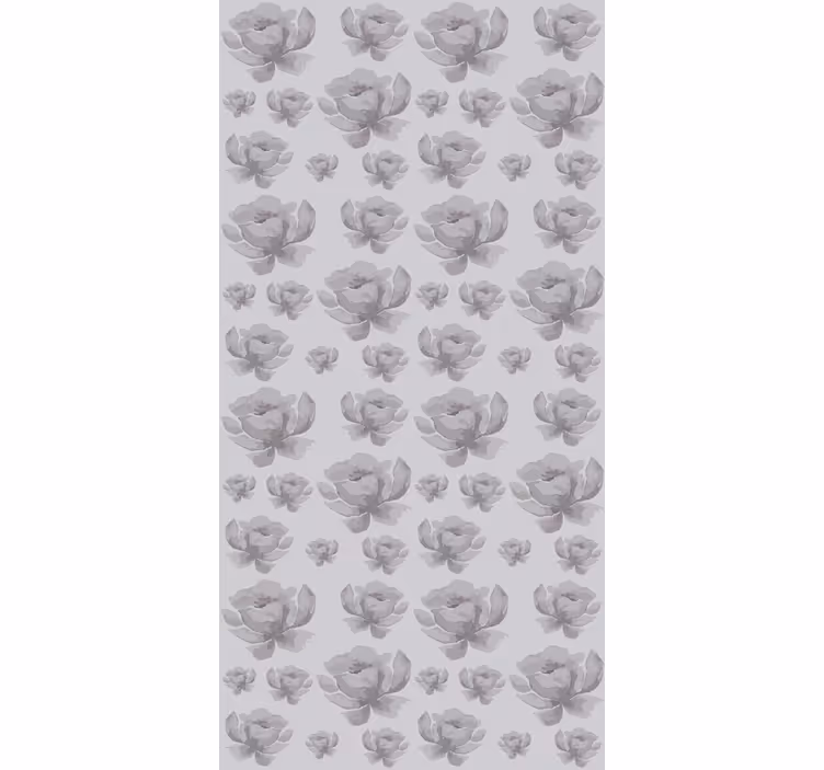 Estore de rolo flores e plantas design delicado cinza - TenStickers