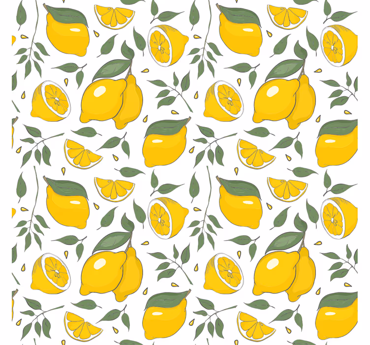 Cortina de cozinha com limões e estampas de flores - TenStickers