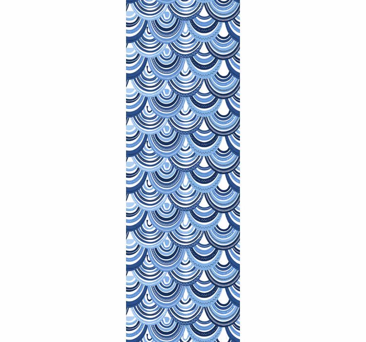 Estore de rolo texturas e padrões padrões de ondas azuis - TenStickers
