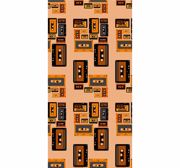 Cortina de rolo vintage com padrão cassete dos anos 80 - TenStickers