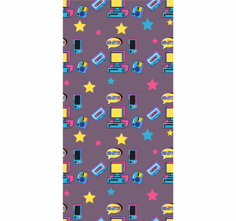 Sistemas de videogame dos anos 80 cortinas vintage - TenStickers