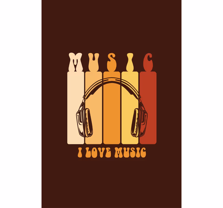 Estore de rolo com frases design de fones de ouvido musicais - TenStickers