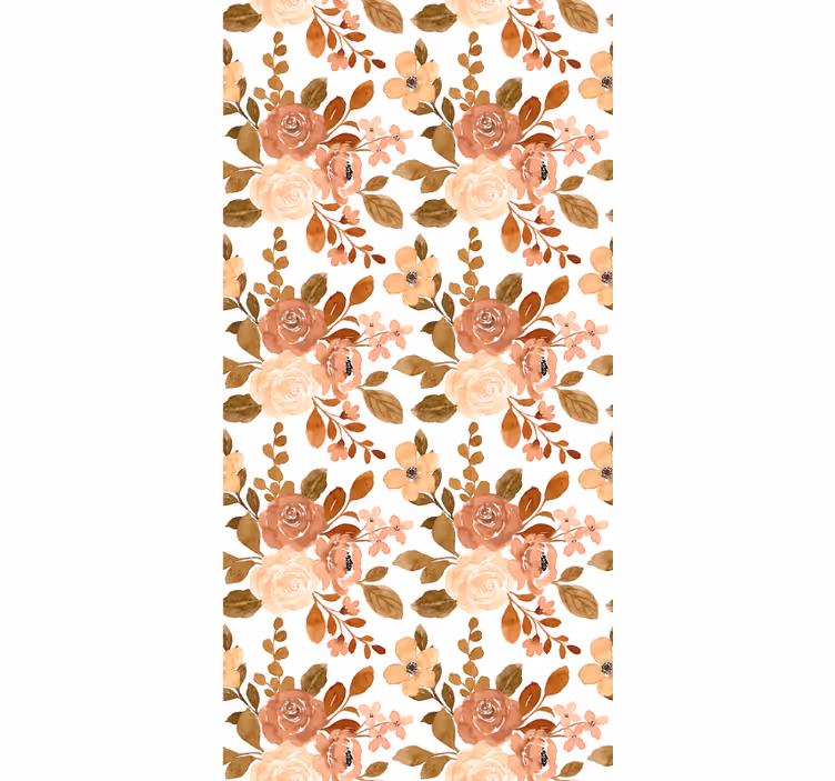 Estore de rolo florais padrão bege romântico - TenStickers