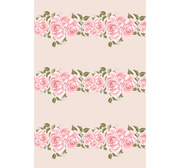 Estore de rolo flores e plantas lindas rosas cor de rosa - TenStickers