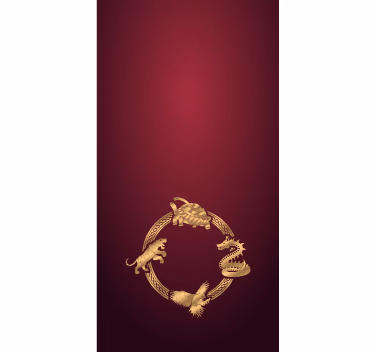 Estores de rolo de animais criaturas douradas ornamentadas - TenStickers