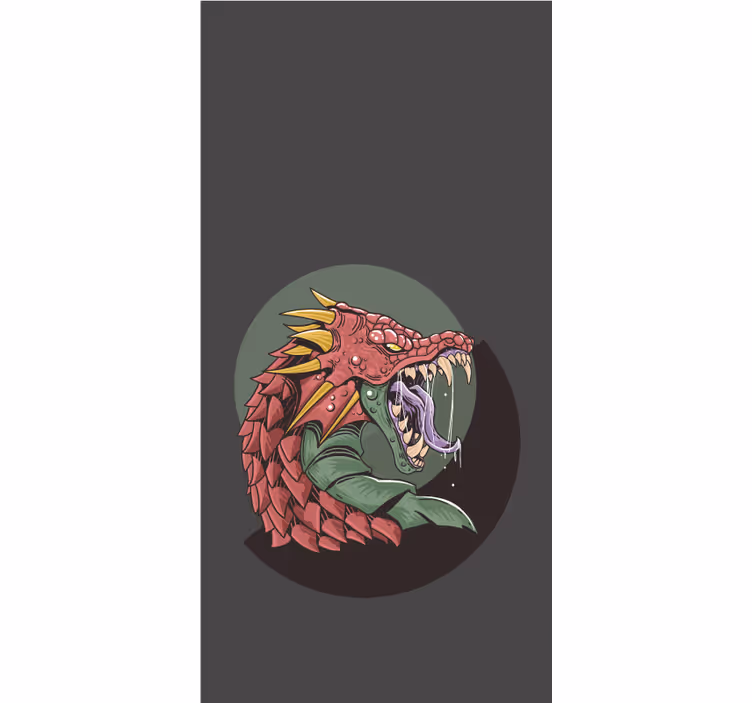 Estore de rolo frikis cabeça de dragão feroz - TenStickers