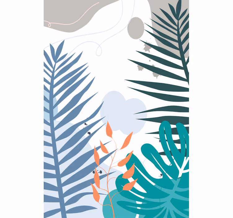 Estore de rolo flores e plantas folhas grandes tropicais - TenStickers