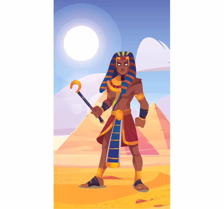 Estore de rolo original faraó segurando cajado - TenStickers