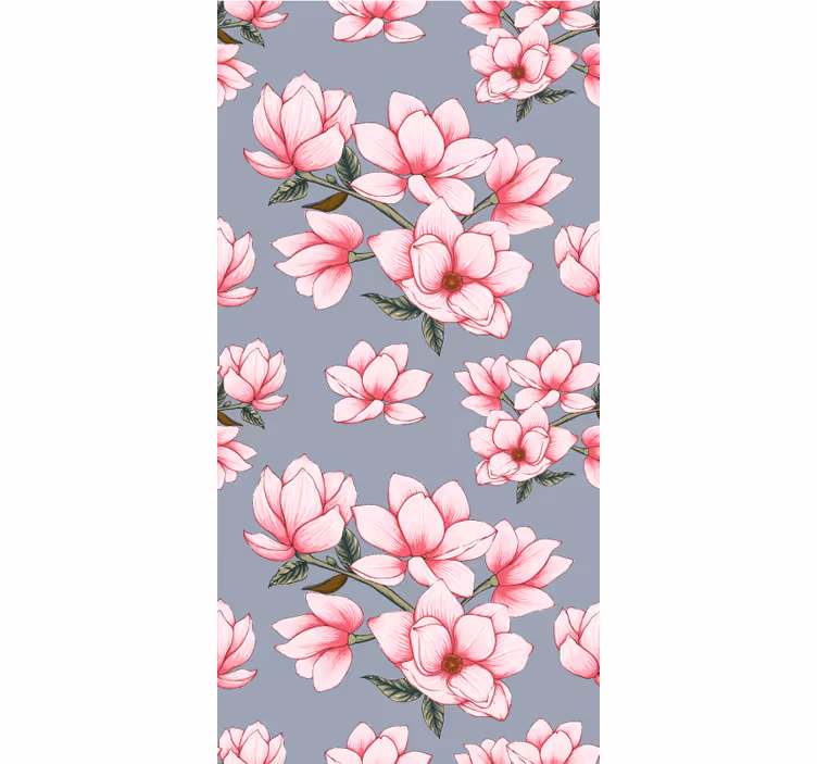 Estore de rolo flores e plantas padrão de flor de magnólia - TenStickers