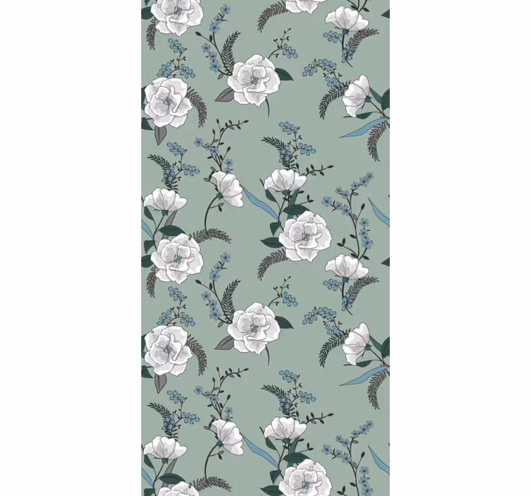 Estore de rolo flores e plantas padrão floral magnólia - TenStickers