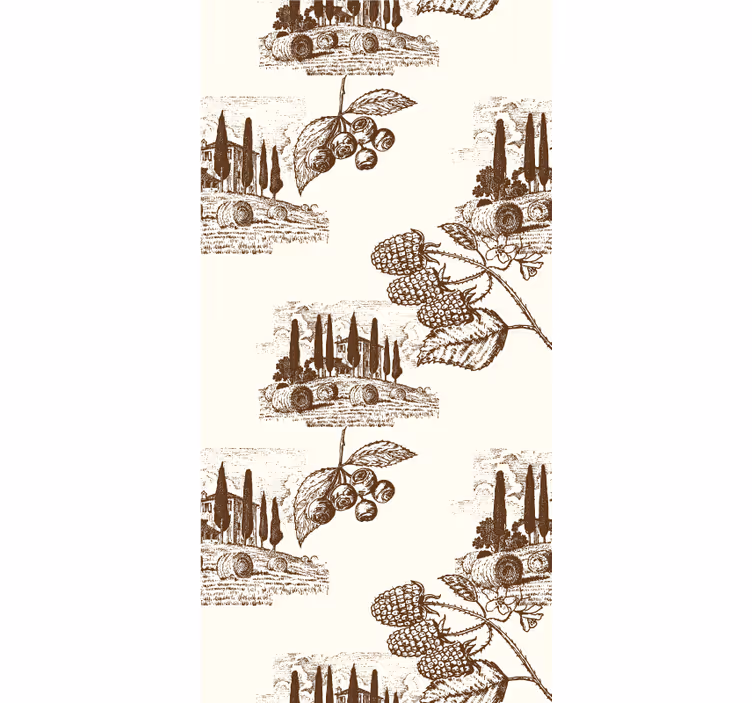 Estore de rolo vintage padrão elegante de videira - TenStickers