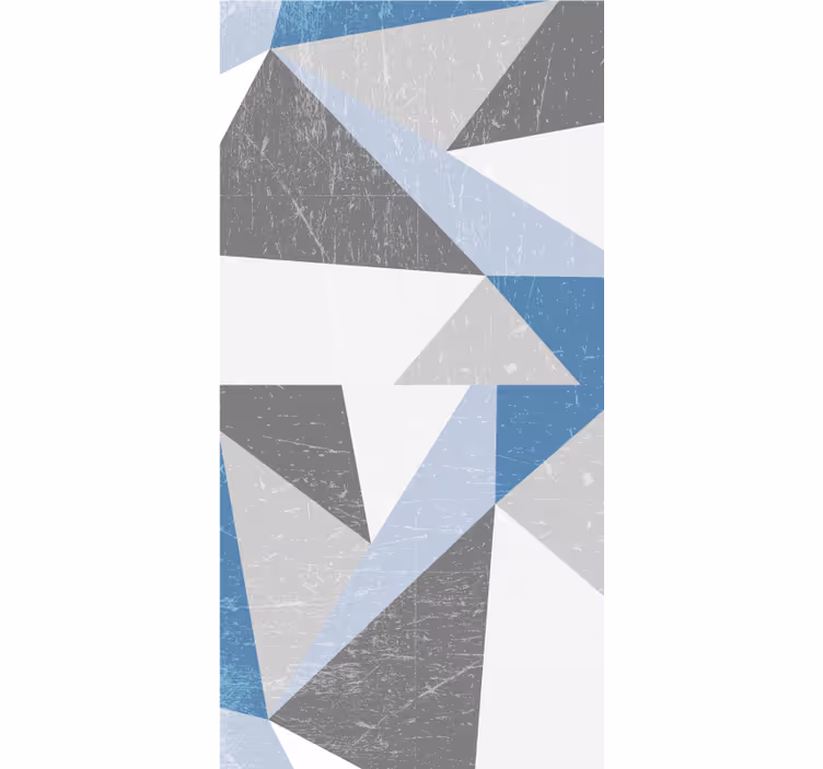 Cortina de casa de banhotriangular cinza e azul - TenStickers