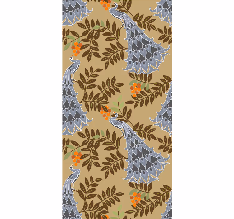 Estore de rolo florais design gracioso de pavão - TenStickers