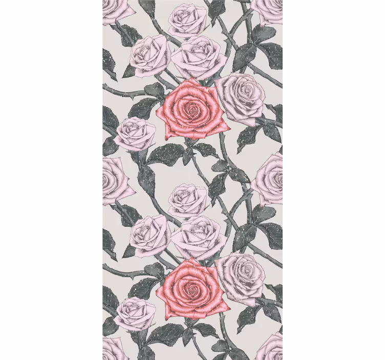 Estore de rolo flores e plantas elegante arranjo de rosas - TenStickers