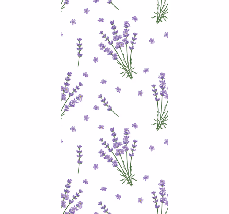 Estore de rolo flores e plantas padrão floral lavanda - TenStickers