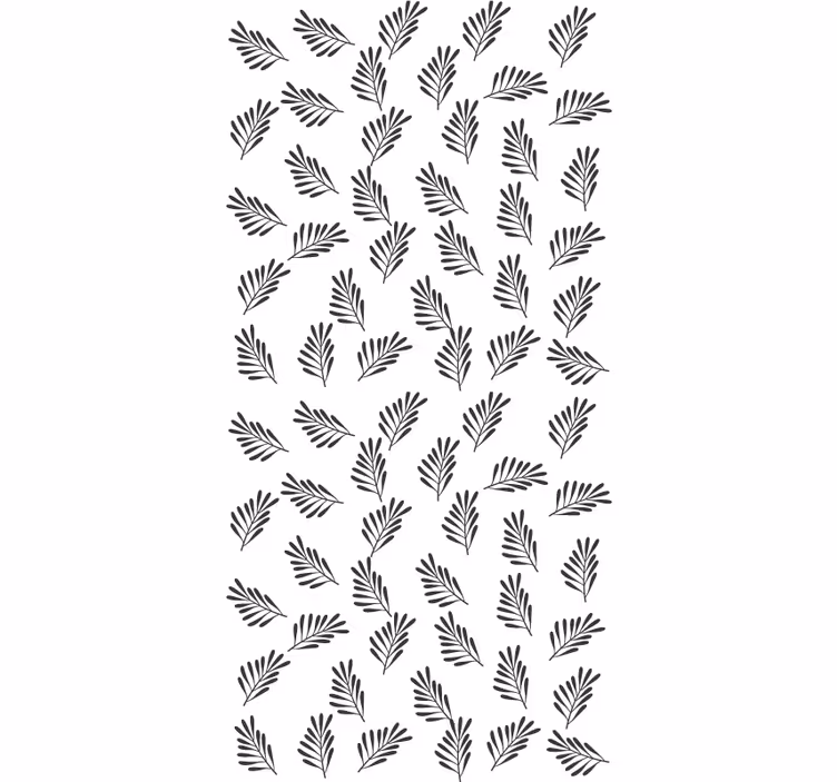 Estore de rolo flores e plantas padrão folhagens p&b - TenStickers