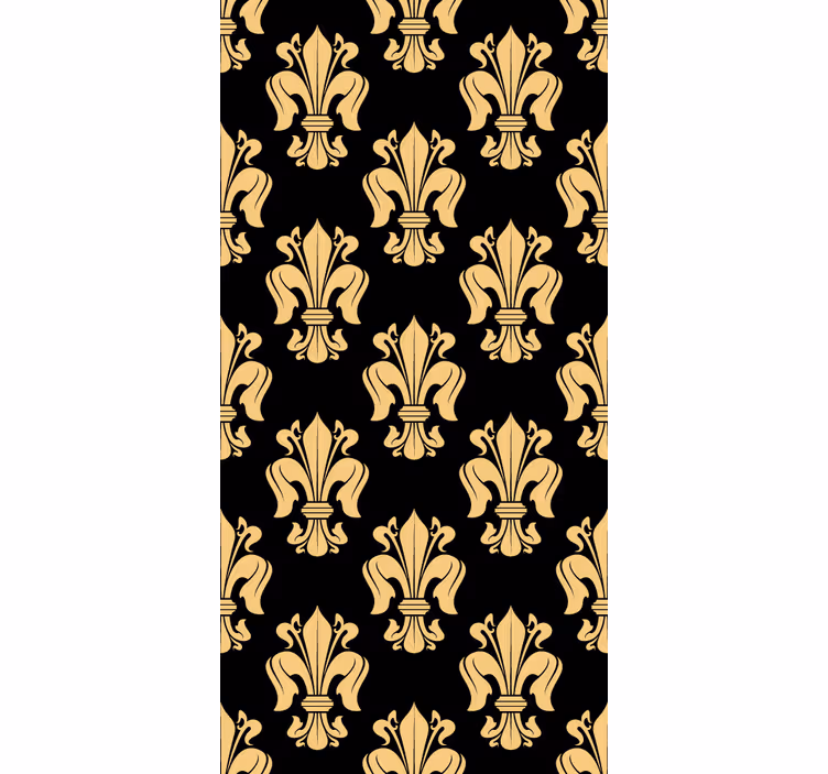 Estore de rolo elegantes padrão de flor-de-lis dourada - TenStickers