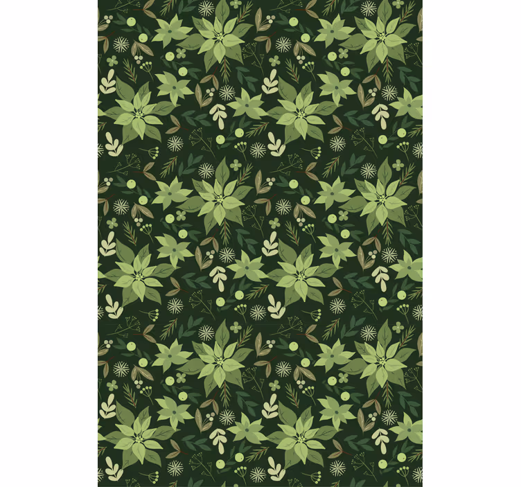 Flores verdes decorações de natal cego - TenStickers