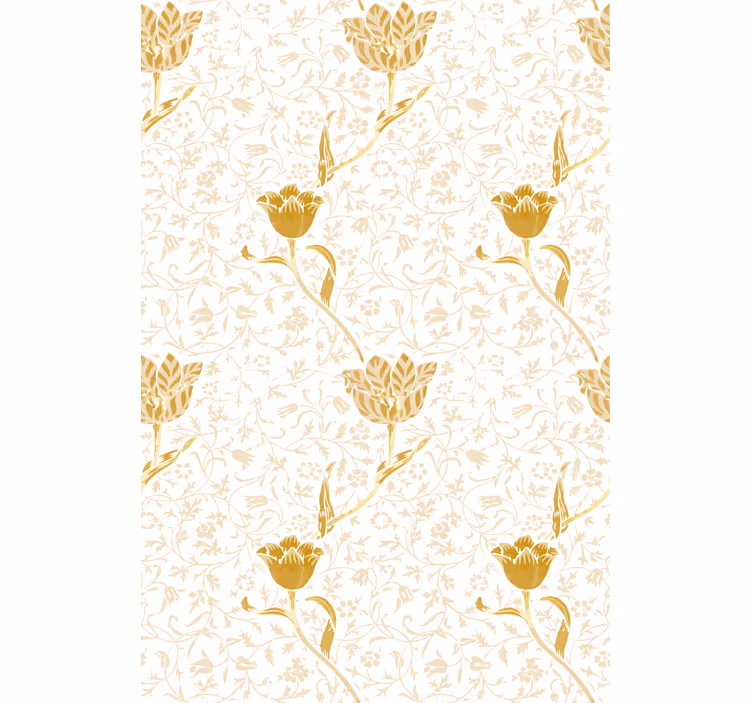 Estore de rolo florais padrão dourado elegante - TenStickers