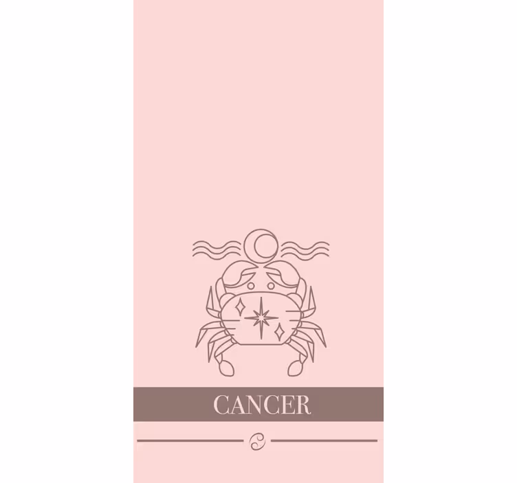 Estore de rolo com frases emblema do zodíaco de câncer - TenStickers