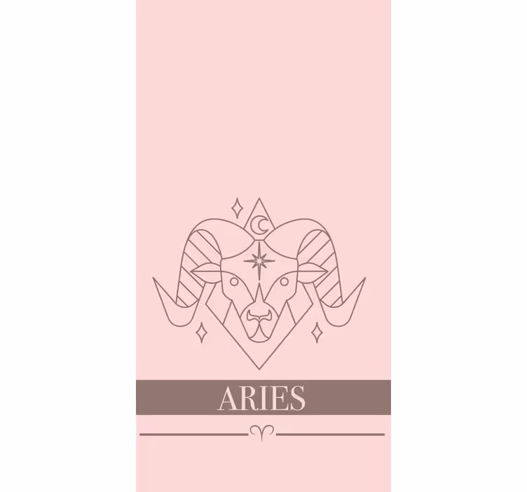 Estor design do signo do zodíaco com cartão rosa de áries - TenStickers