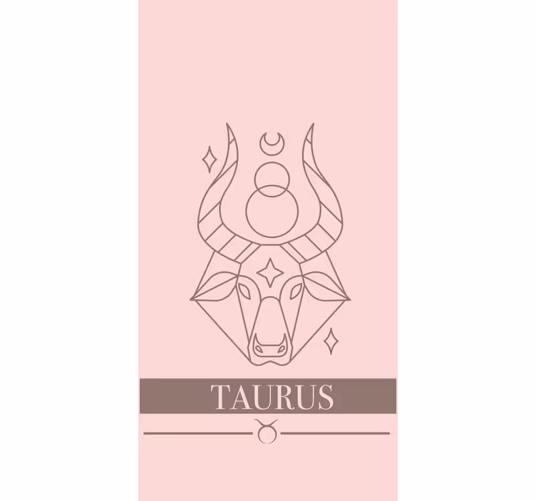 Estor design do signo do zodíaco do cartão rosa de touro - TenStickers