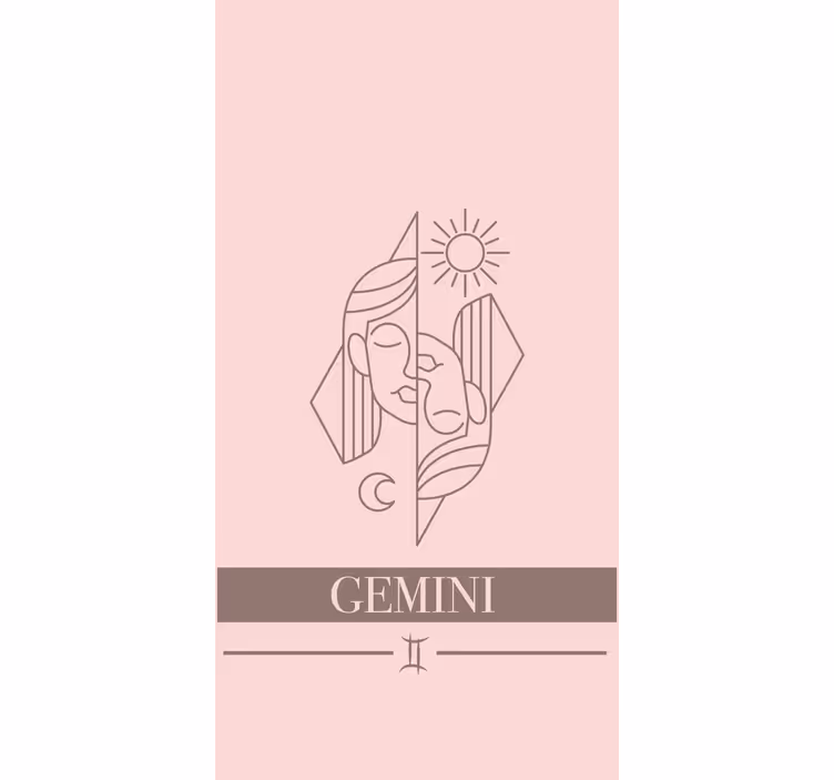 Estore de rolo com frases design do zodíaco de gêmeos - TenStickers
