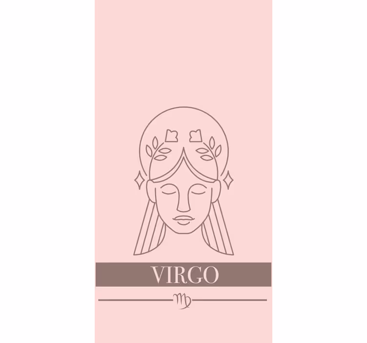 Estor design do signo do zodíaco com cartão rosa de virgem - TenStickers